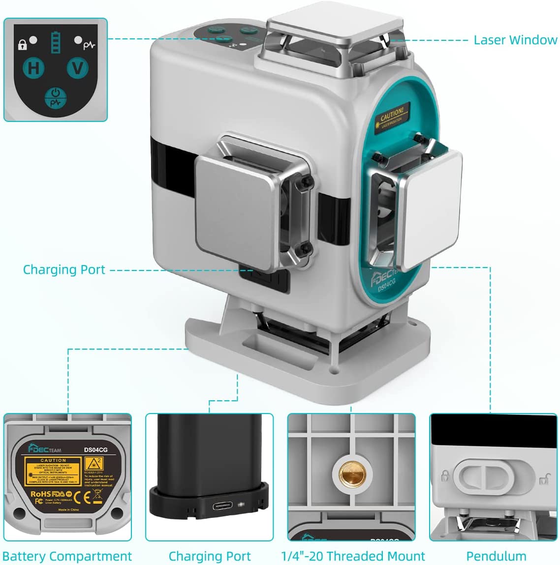 DS04CG Self-Leveling 16 Cross  - đánh giá và giá Laser Level 16 Lines 4D Green