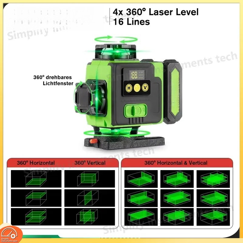 16 Lines 4D Laser Level with A - đánh giá và giá Laser Level 16 Lines 4D Green