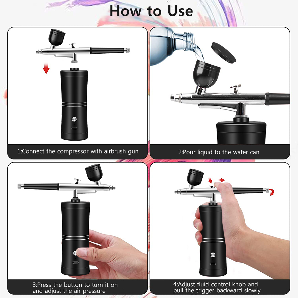 Rechargeable Mini Airbrush Kit - đánh giá và giá Airbrush Kit With Mini Compressor