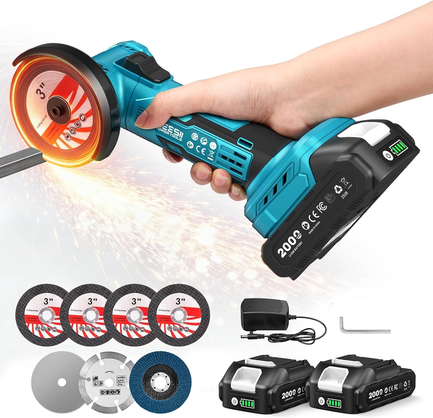 SEESII Cordless Mini Angle Gri - đánh giá và giá Brushless Angle Grinder Battery Powered