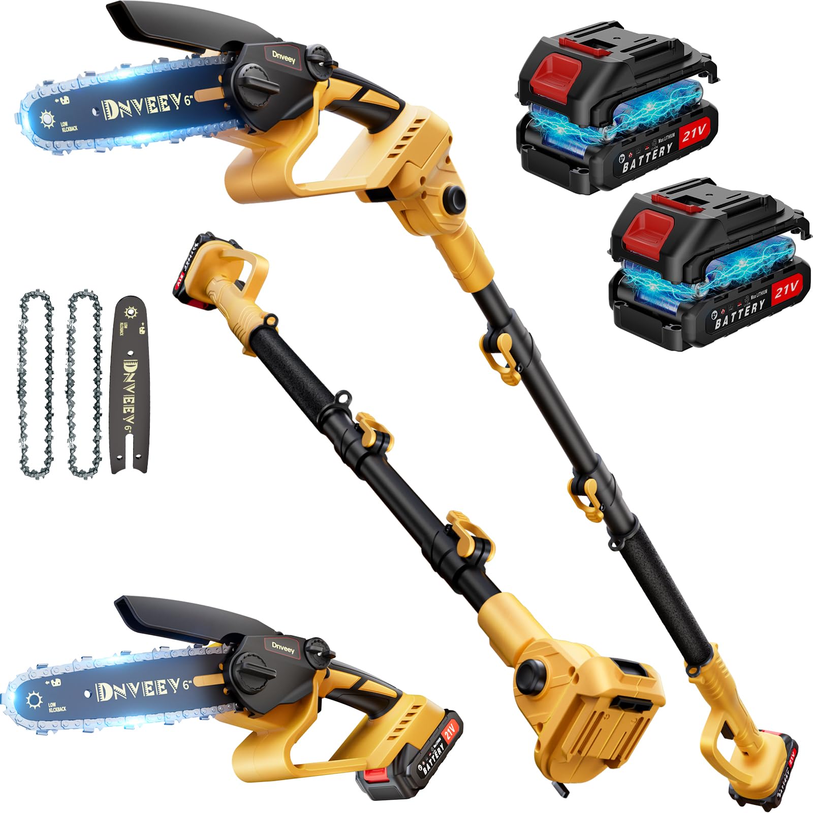 2-in-1 Cordless Pole Saw & 6-I - đánh giá và giá Mini Electric Chainsaw 6 Inch