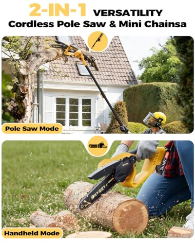 2-in-1 Cordless Pole Saw & 6-I - đánh giá và giá Mini Electric Chainsaw 6 Inch