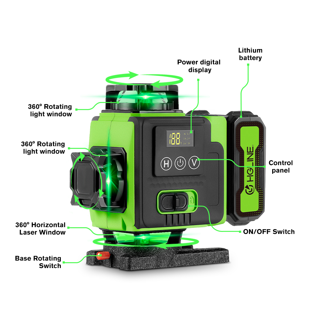 4D 16-line laser level, self-l - đánh giá và giá Laser Level 16 Lines 4D Green