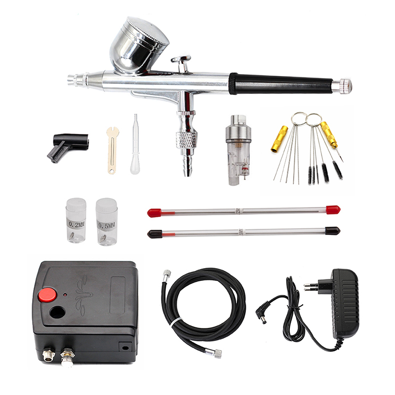 Dual-Action Spray Gun Airbrush - đánh giá và giá Airbrush Kit With Mini Compressor