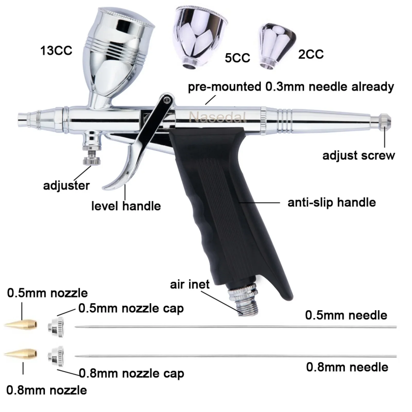 Nasedal Airbrush Air Compresso - đánh giá và giá Airbrush Kit With Mini Compressor