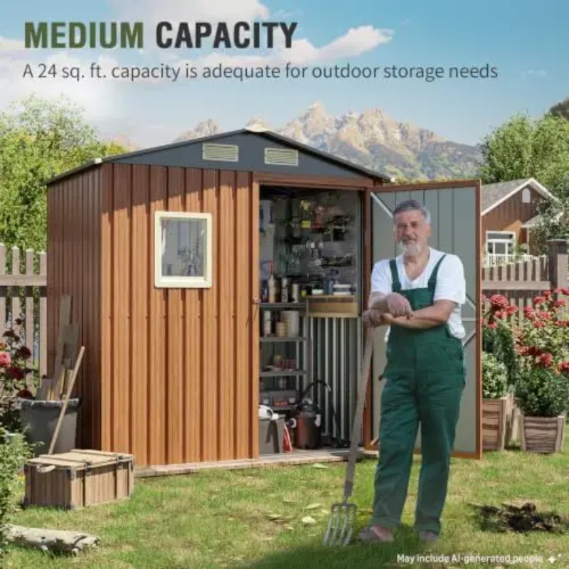 Outdoor Storage Shed 6x4 Ft, L - đánh giá và giá Garden Tools