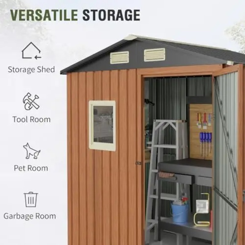 Outdoor Storage Shed 6x4 Ft, L - đánh giá và giá Garden Tools