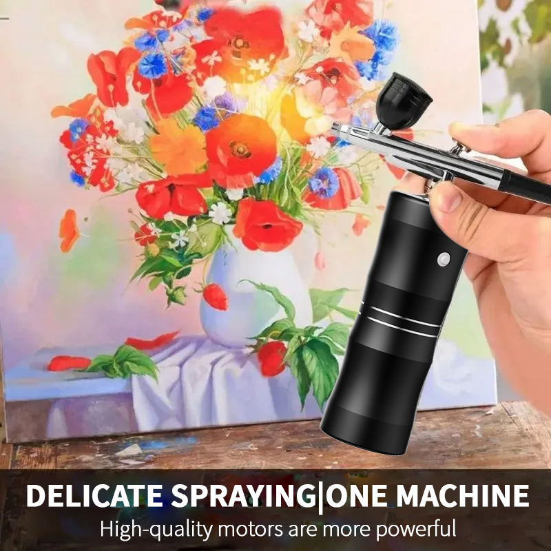 Oxygen Spray Mini Air Compress - đánh giá và giá Airbrush Kit With Mini Compressor